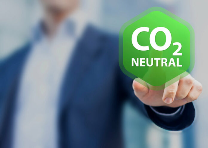 CO2 neutral commitment in business, finance and industry to redu